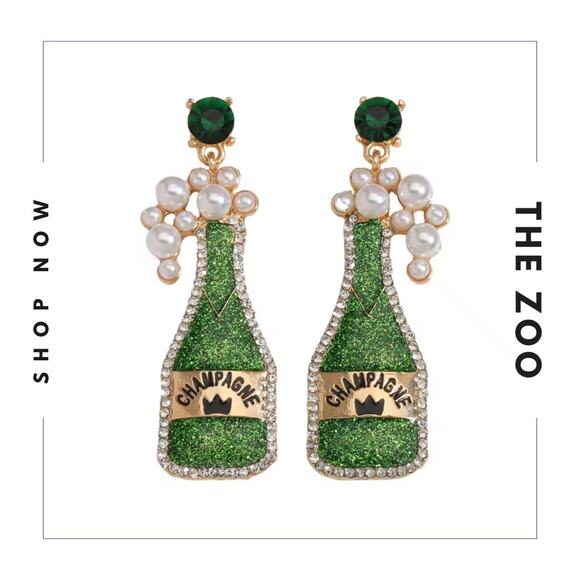 Champagne Bottle Earrings - Picture 1 of 1